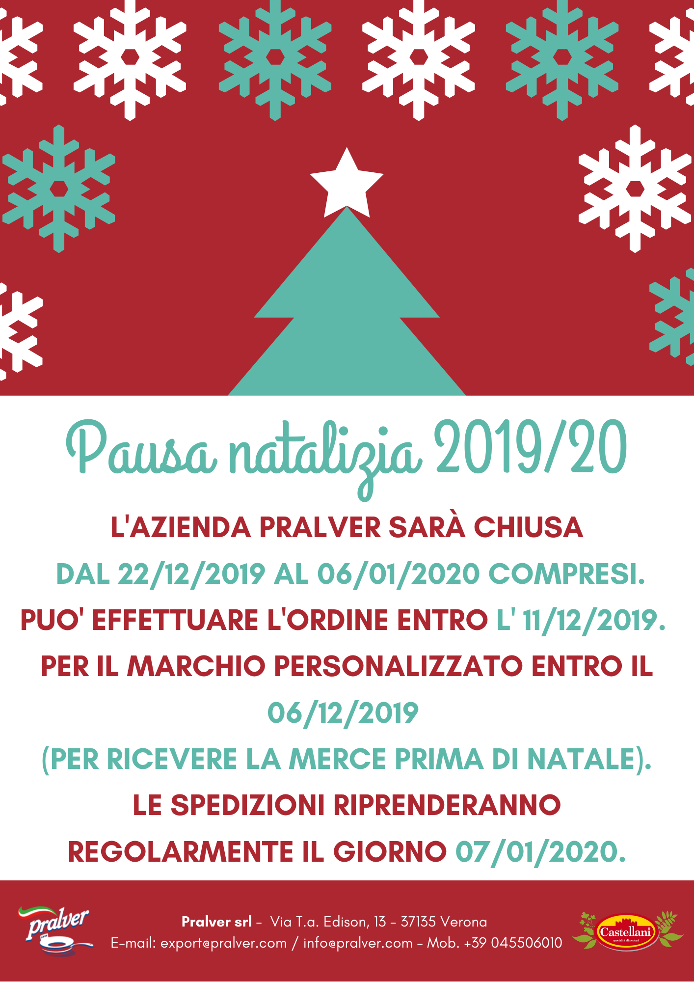 Pausa natalizia Pralver 2019/2020